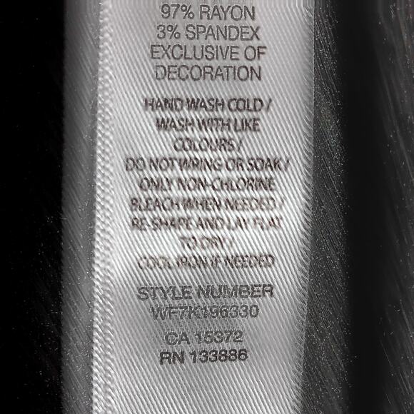 Joe Fresh Blouse Size Small Black and Gray High Neck Long Sleeve Lace and Satin - Picture 8 of 10